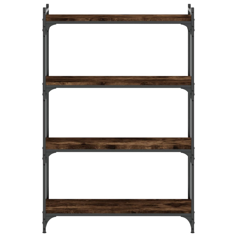 vidaXL 4 szintes füstös tölgy szerelt fa könyvespolc 80 x 30 x 120 cm