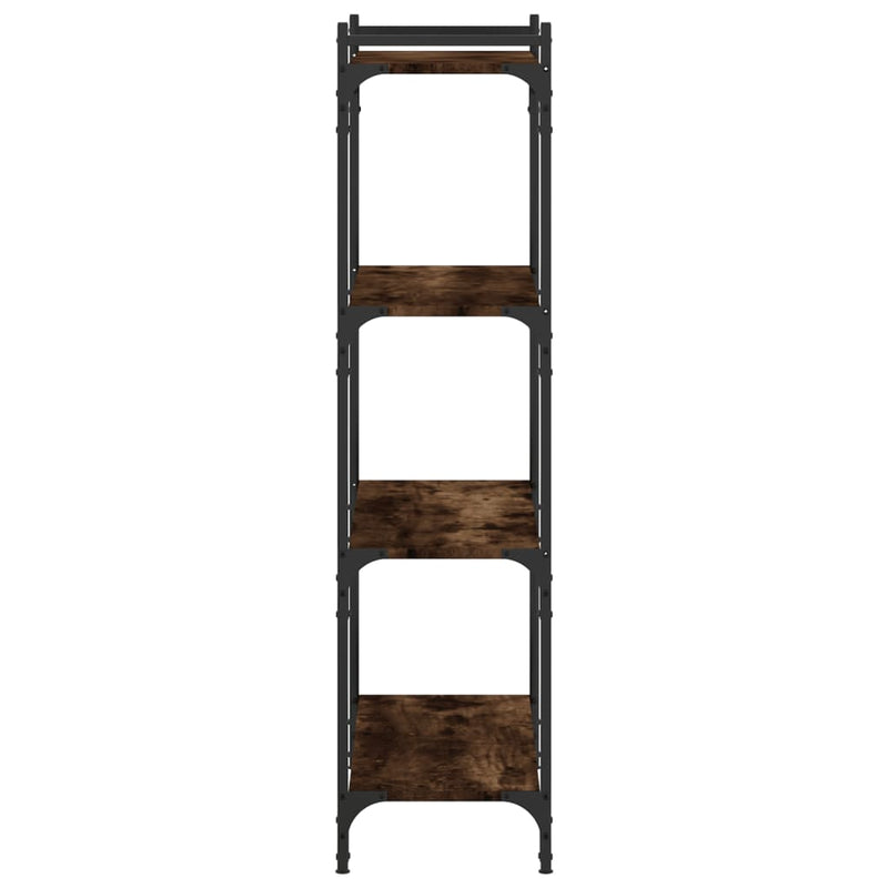 vidaXL 4 szintes füstös tölgy szerelt fa könyvespolc 80 x 30 x 120 cm
