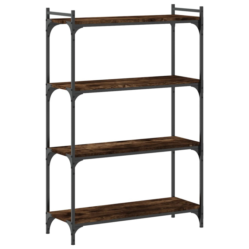 vidaXL 4 szintes füstös tölgy szerelt fa könyvespolc 80 x 30 x 120 cm