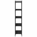 vidaXL 5 szintes fekete szerelt fa könyvespolc 80 x 30 x 154 cm