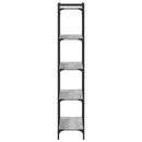 vidaXL 5 szintes szürke sonoma szerelt fa könyvespolc 80 x 30 x 154 cm