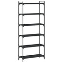vidaXL 6 szintes fekete szerelt fa könyvespolc 80 x 30 x 188 cm