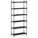 vidaXL 6 szintes fekete szerelt fa könyvespolc 80 x 30 x 188 cm