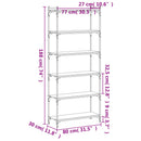 vidaXL 6 szintes fekete szerelt fa könyvespolc 80 x 30 x 188 cm