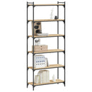 vidaXL 6 szintes sonoma tölgy szerelt fa könyvespolc 80 x 30 x 188 cm