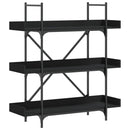 vidaXL 3-szintes fekete szerelt fa könyvespolc 100 x 33 x 108,5 cm