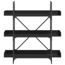 vidaXL 3-szintes fekete szerelt fa könyvespolc 100 x 33 x 108,5 cm