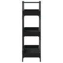 vidaXL 3-szintes fekete szerelt fa könyvespolc 100 x 33 x 108,5 cm