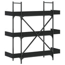 vidaXL 3-szintes fekete szerelt fa könyvespolc 100 x 33 x 108,5 cm