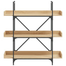 vidaXL 3-szintes sonoma tölgy szerelt fa könyvespolc 100x33x108,5 cm