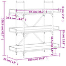 vidaXL 3-szintes sonoma tölgy szerelt fa könyvespolc 100x33x108,5 cm