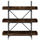 vidaXL 3-szintes füstös tölgy szerelt fa könyvespolc 100x33x108,5 cm