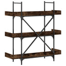 vidaXL 3-szintes füstös tölgy szerelt fa könyvespolc 100x33x108,5 cm