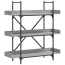 vidaXL 3-szintes szürke sonoma szerelt fa könyvespolc 100x33x108,5 cm