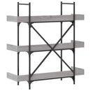 vidaXL 3-szintes szürke sonoma szerelt fa könyvespolc 100x33x108,5 cm