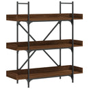 vidaXL 3-szintes barna tölgy szerelt fa könyvespolc 100x33x108,5 cm