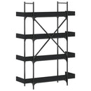 vidaXL 4-szintes fekete szerelt fa könyvespolc 100 x 33 x 145,5 cm
