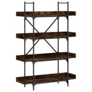 vidaXL 4 szintes füstös tölgy szerelt fa könyvespolc 100x33x145,5 cm