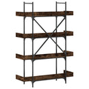 vidaXL 4 szintes füstös tölgy szerelt fa könyvespolc 100x33x145,5 cm