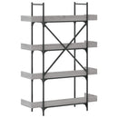 vidaXL 4-szintes szürke sonoma szerelt fa könyvespolc 100x33x145,5 cm