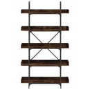 vidaXL 5-szintes füstös tölgy szerelt fa könyvespolc 100x33x180,5 cm