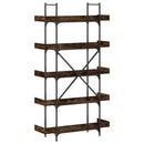 vidaXL 5-szintes füstös tölgy szerelt fa könyvespolc 100x33x180,5 cm