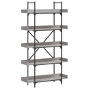 vidaXL 5-szintes szürke sonoma szerelt fa könyvespolc 100x33x180,5 cm