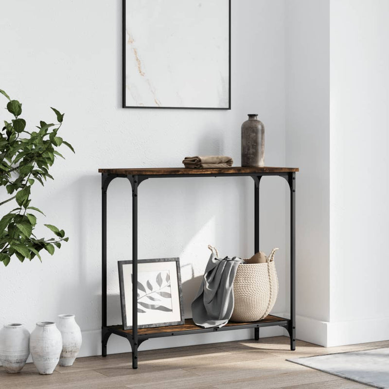vidaXL füstös tölgy színű szerelt fa tálalóasztal 75 x 30,5 x 75 cm
