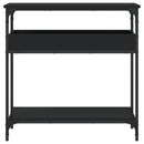 vidaXL fekete szerelt fa tálalóasztal polccal 75x29x75 cm