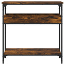 vidaXL füstös tölgy színű szerelt fa tálalóasztal polccal 75x29x75 cm