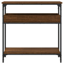 vidaXL barna tölgyszínű szerelt fa tálalóasztal polccal 75x29x75 cm