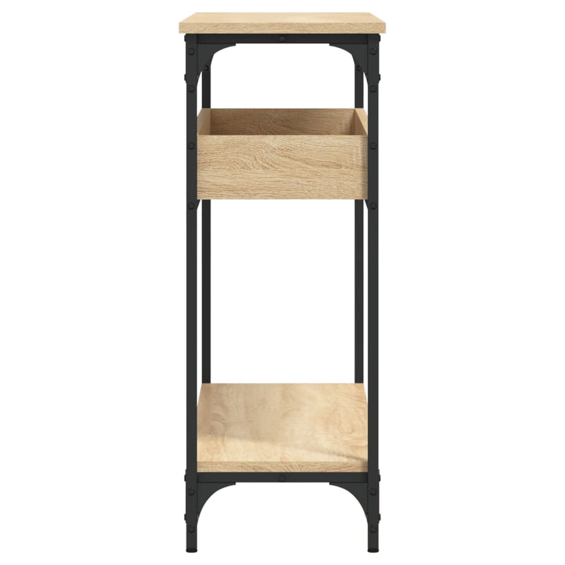 vidaXL sonoma tölgy színű szerelt fa tálalóasztal polccal 100x29x75 cm