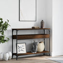 vidaXL barna tölgyszínű szerelt fa tálalóasztal polccal 100x29x75 cm