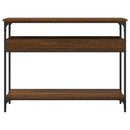 vidaXL barna tölgyszínű szerelt fa tálalóasztal polccal 100x29x75 cm