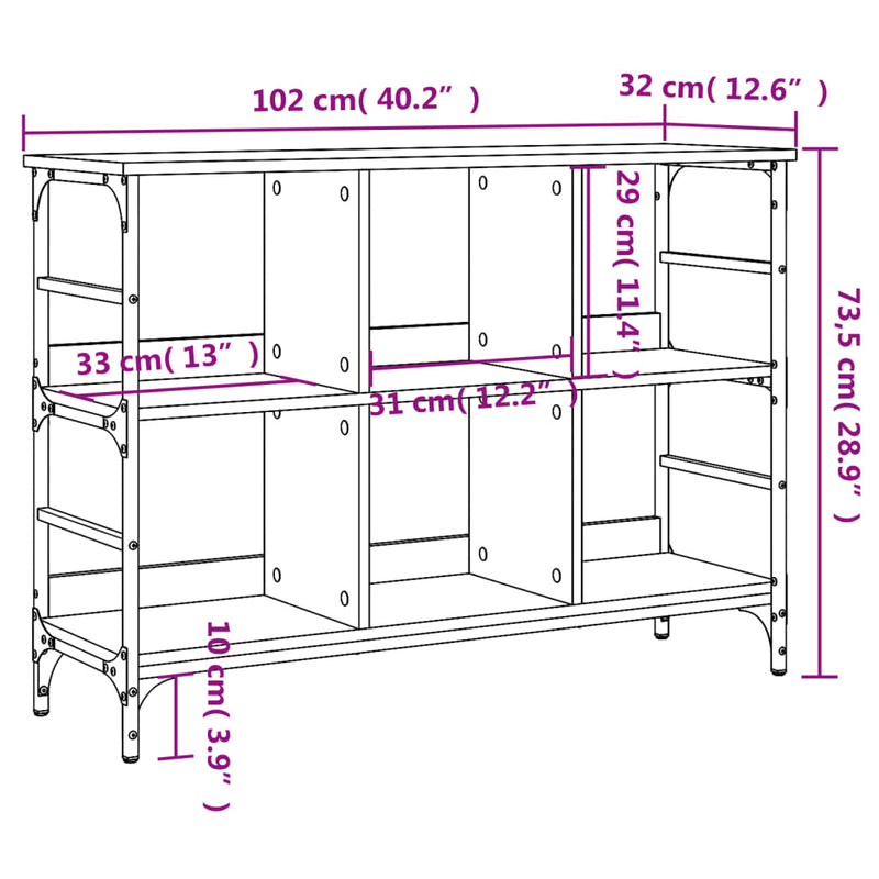 vidaXL füstös tölgy színű szerelt fa tálalószekrény 102 x 32 x 73,5 cm