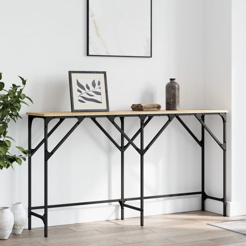 vidaXL sonoma tölgy színű szerelt fa dohányzóasztal 140x29x75 cm