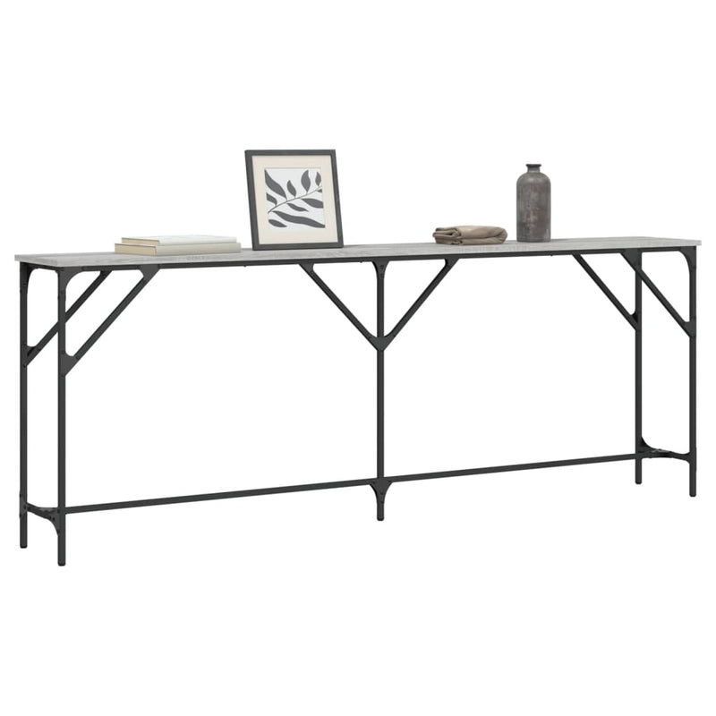 vidaXL szürke sonoma színű szerelt fa konzolasztal 200x29x75 cm