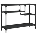 vidaXL fekete tálalóasztal polcokkal 100 x 35 x 75 cm