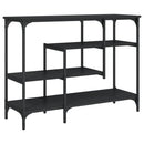 vidaXL fekete tálalóasztal polcokkal 100 x 35 x 75 cm