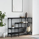 vidaXL fekete tálalóasztal polcokkal 100 x 35 x 75 cm
