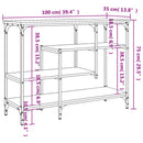 vidaXL barna tölgyszínű tálalóasztal polcokkal 100 x 35 x 75 cm