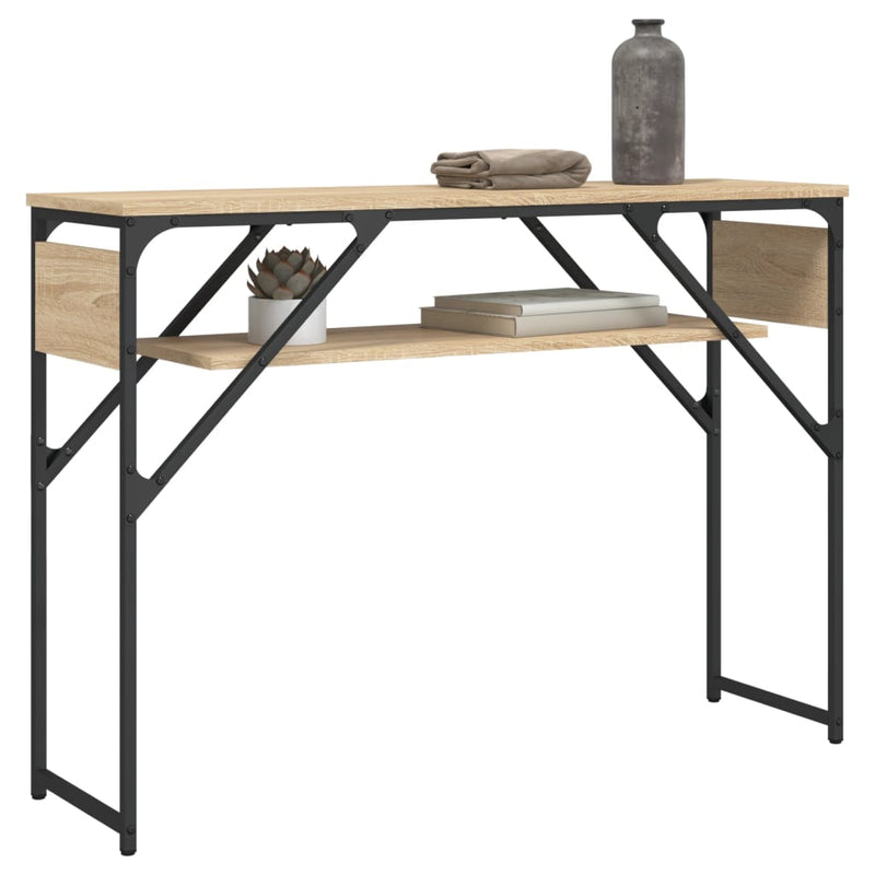 vidaXL sonoma tölgy színű szerelt fa tálalóasztal polccal 105x30x75 cm