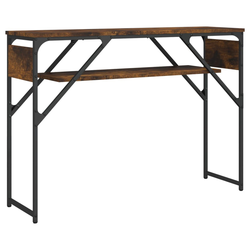 vidaXL füstös tölgy színű szerelt fa tálalóasztal polccal 105x30x75 cm