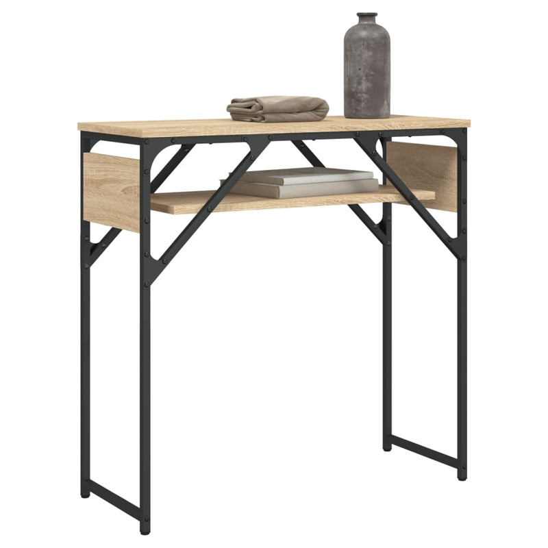 vidaXL sonoma tölgy színű szerelt fa tálalóasztal polccal 75x30x75 cm