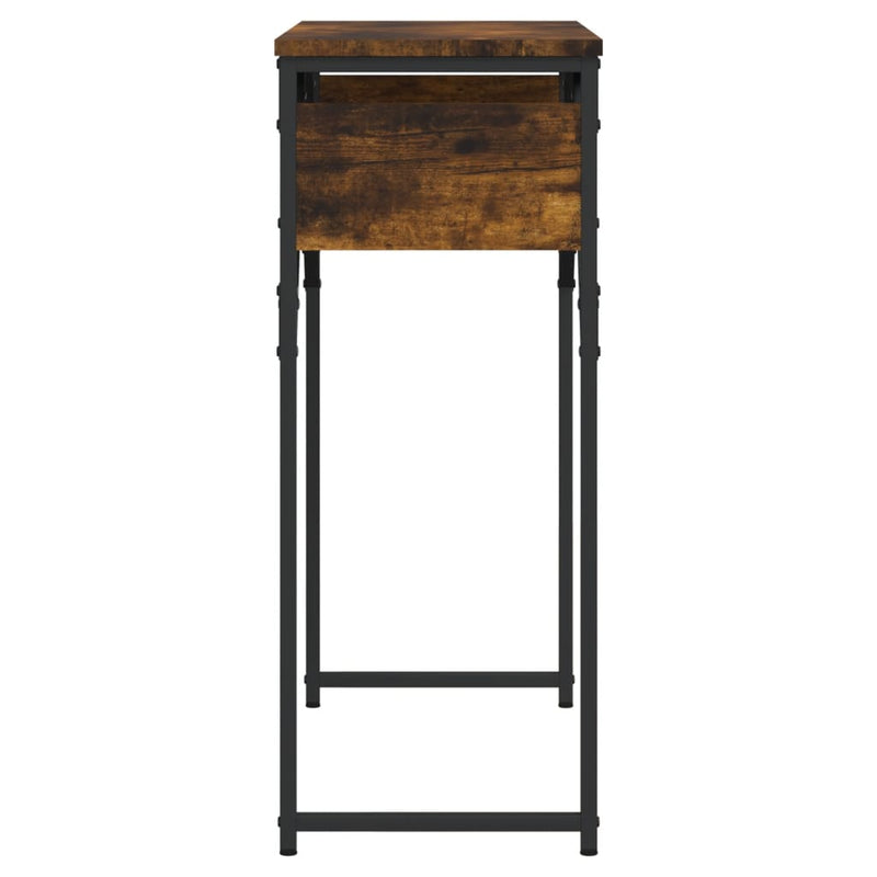 vidaXL füstös tölgy színű szerelt fa tálalóasztal polccal 75x30x75 cm