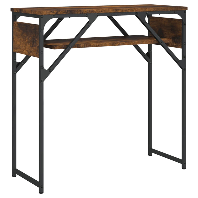 vidaXL füstös tölgy színű szerelt fa tálalóasztal polccal 75x30x75 cm