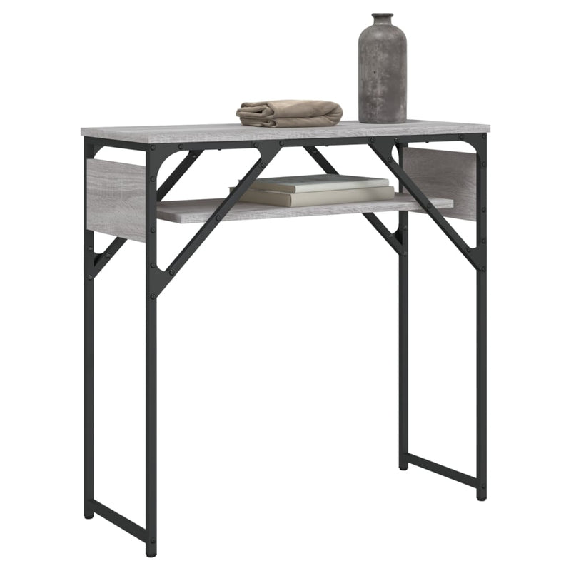 vidaXL szürke sonoma színű szerelt fa tálalóasztal polccal 75x30x75 cm
