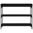 vidaXL fekete tálalóasztal polcokkal 100 x 30 x 80 cm
