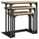 vidaXL 3 db sonoma színű szerelt fa egymásba tolható dohányzóasztal