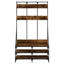 vidaXL füstös tölgy színű ruhafogas cipőpolccal 100x40x184 cm